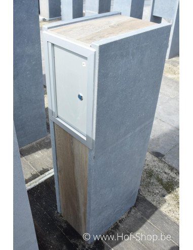 M-Box E Aspect bois - boîte aux lettres en pierre bleue