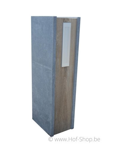 M-Box E Aspect bois - boîte aux lettres en pierre bleue