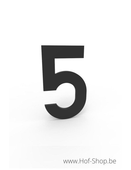 Numéro 5 aluminium RAL 7021 (10 cm de hauteur, 4 mm d’épaisseur) - numéro Albo