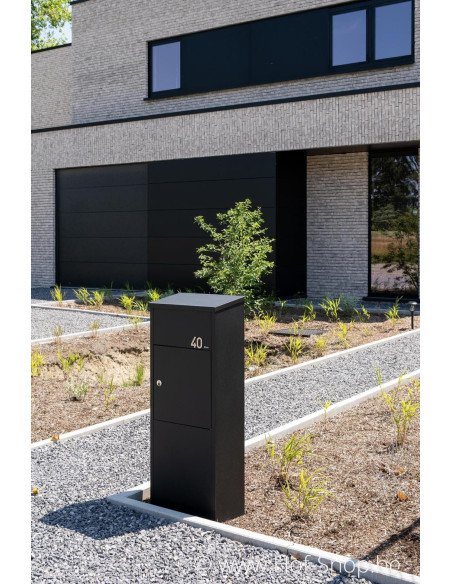 Nummer 4 inox look - aluminium 5 cm hoog (huisnummer Albo)