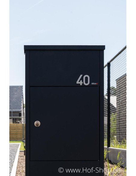 Nummer 4 inox look - aluminium 5 cm hoog (huisnummer Albo)