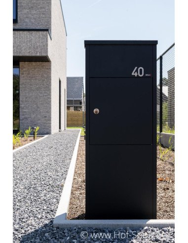 Numéro 4 - inox look aluminium 5 cm de haute (Numéro de maison Albo)