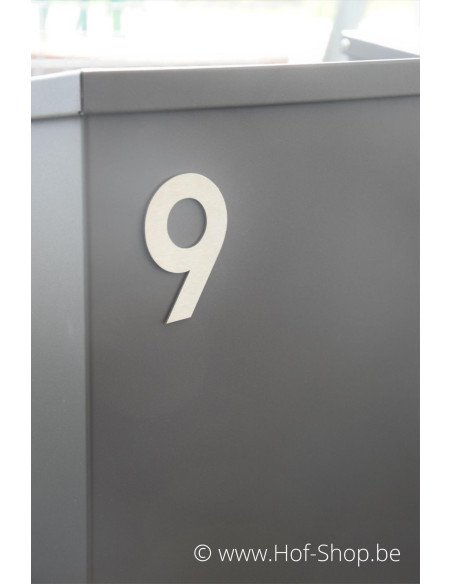 Numéro 3 - acier inoxydable de 8 cm de haut (numéro de maison 'fuji' KatoDesign)