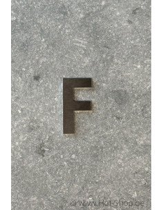 Lettre F - acier inoxydable de 5 cm de haut (numéro de maison 'fuji' KatoDesign) - Lettre majuscule
