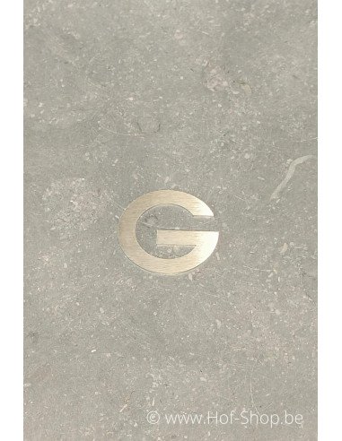 Lettre G - acier inoxydable de 5 cm de haut (numéro de maison 'fuji' KatoDesign) - Lettre majuscule