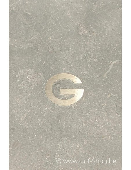 Lettre G - acier inoxydable de 5 cm de haut (numéro de maison 'fuji' KatoDesign) - Lettre majuscule