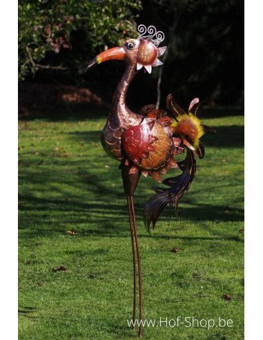 Grande oiseau bordeaux - figurine en métal (MD16021)