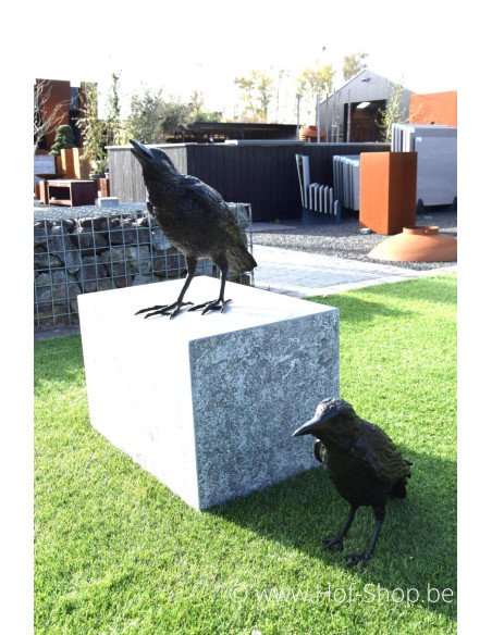 Ensemble de trois corbeaux - statues en bronze (B50420, B50418 et B50325)