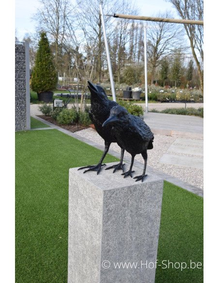 Ensemble de trois corbeaux - statues en bronze (B50420, B50418 et B50325)