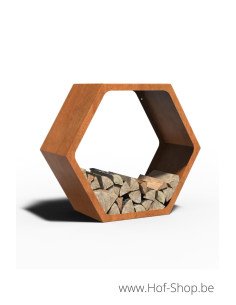 Hex 91,5 x 40 x 80 cm - Adezz houtopslag in cortenstaal
