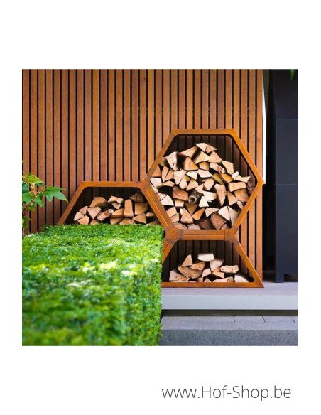 Hex 91,5 x 40 x 80 cm - Stockage du bois Adezz en acier corten