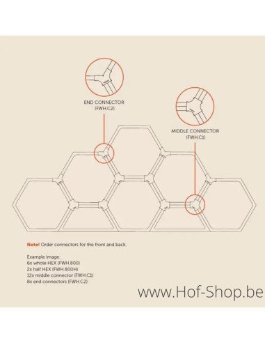 HEX pièce connecteur fin  - Adezz en acier corten
