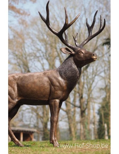Cerf debout - statue en bronze (B1504)