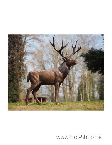 Cerf debout - statue en bronze (B1504)
