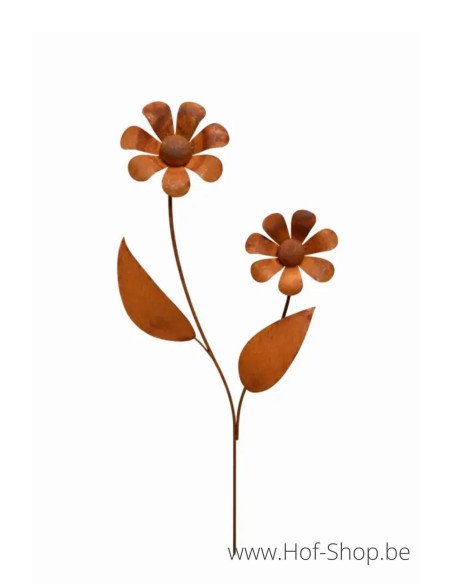 2 Fleurs avec feuille - figurine en métal Ecorouille (MD70125)