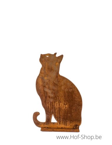 Zittende kat - metalen figuur in ecoroest (MD14050 )