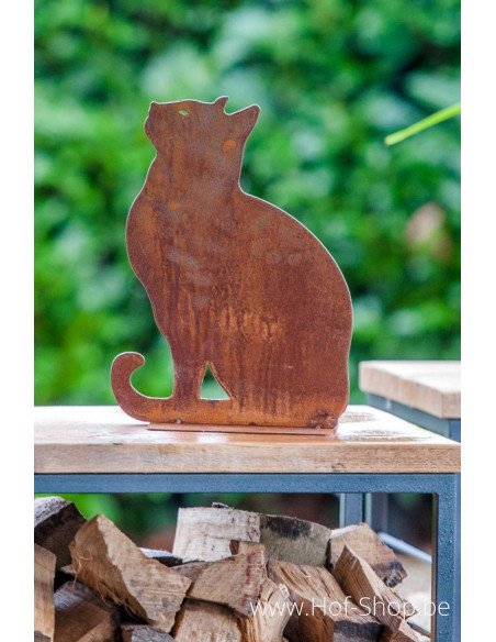 Chat assis - figurine en métal Ecorouille (MD14050)