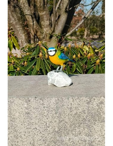 Pimpelmees gekleurd - bronzen beeld (BS1544C)