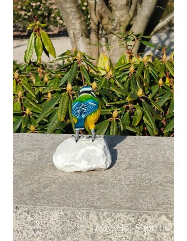 Pimpelmees gekleurd - bronzen beeld (BS1544C)