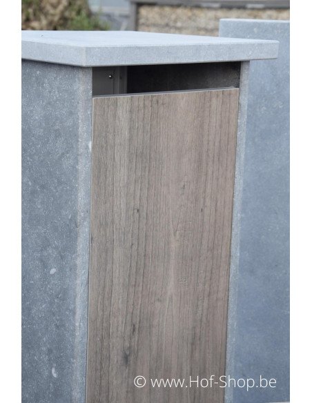 P-Box 7 Aspect bois - boîte aux lettres en pierre bleue