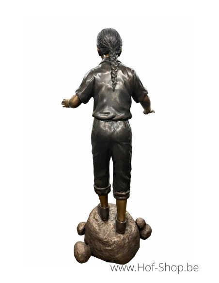 Fille sur un rocher - statue en bronze (B881-2)