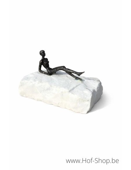 Figurine « Chill » sur pierre naturelle - statue en bronze (BS1569B)