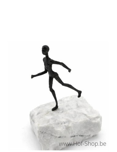 Figurine « Keep going» sur pierre naturelle - statue en bronze (BS1568B)