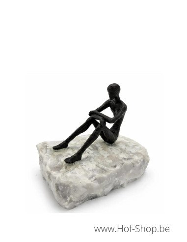 Figurine « Dreaming » sur pierre naturelle - statue en bronze (BS1565B)