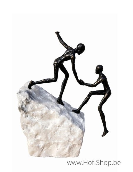 Figurine « The climb » sur pierre naturelle - statue en bronze (BS1564B)