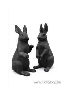 Couple de lapins - statue en bronze (B1558)