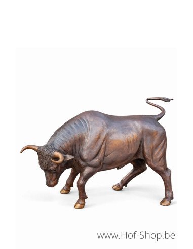 Taureau Chargeant - statue en bronze (B1410)