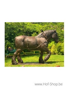 Cheval de trait belge - sculpture en bronze (B1488)