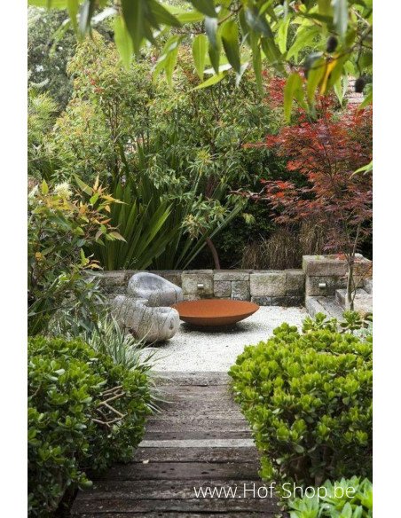 PROMO Halo 60 x 14 cm - Brasero Adezz en acier Corten