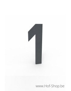 Nummer 1 RAL 7016 aluminium (10 cm hoog, 4 mm dik) - Albo Huisnummer