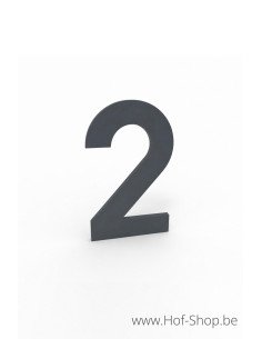Nummer 2 RAL 7016 aluminium (10 cm hoog, 4 mm dik) - Albo Huisnummer