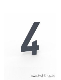 Nummer 4 RAL 7016 aluminium (10 cm hoog, 4 mm dik) - Albo Huisnummer