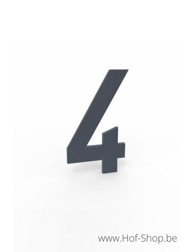 Numéro 4 aluminium RAL 7016 (10 cm de hauteur, 4 mm d’épaisseur) - numéro Albo