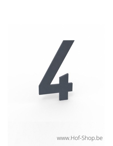 Nummer 4 RAL 7016 aluminium (10 cm hoog, 4 mm dik) - Albo Huisnummer