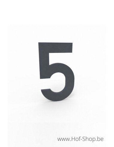 Numéro 5 aluminium RAL 7016 (10 cm de hauteur, 4 mm d’épaisseur) - numéro Albo