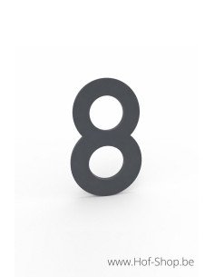 Nummer 8 RAL 7016 aluminium (10 cm hoog, 4 mm dik) - Albo Huisnummer