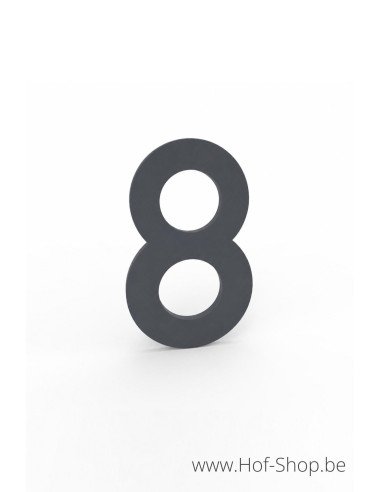 Nummer 8 RAL 7016 aluminium (10 cm hoog, 4 mm dik) - Albo Huisnummer