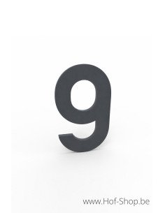 Nummer 9 RAL 7016 aluminium (10 cm hoog, 4 mm dik) - Albo Huisnummer
