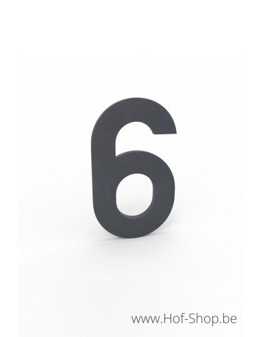 Numéro 6 aluminium RAL 7016 (10 cm de hauteur, 4 mm d’épaisseur) - numéro Albo