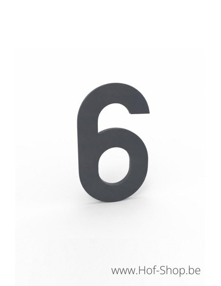 Numéro 6 aluminium RAL 7016 (10 cm de hauteur, 4 mm d’épaisseur) - numéro Albo