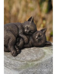 Paar katten - bronzen beeld (BS1473B)