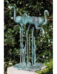 4 flamingo's - bronzen beeld (B1512)
