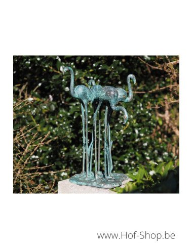 4 flamingo's - bronzen beeld (B1512)