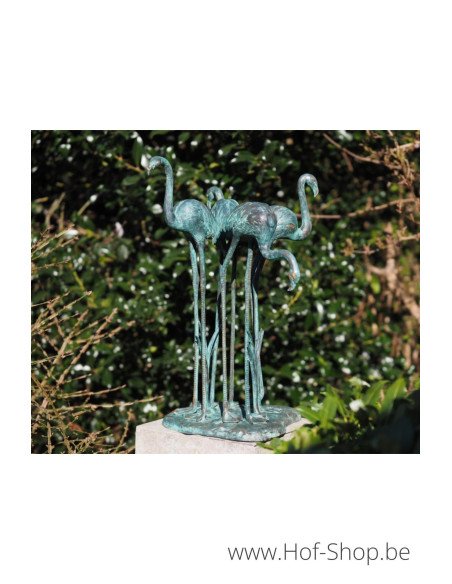 4 flamingo's - bronzen beeld (B1512)