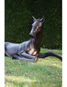 Cheval Couché - sculpture en bronze (B76320