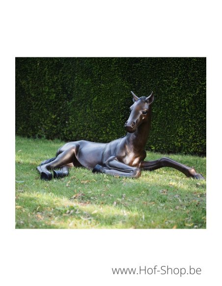 Cheval Couché - sculpture en bronze (B76320